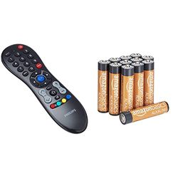 Philips Telecomando Universale, Nero & Amazon Basics Pile Mini Stilo Alcaline AAA Performance, confezione da 12
