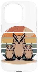 Retro Sunset Owl Silhouette Owls Case for iPhone 15 Pro
