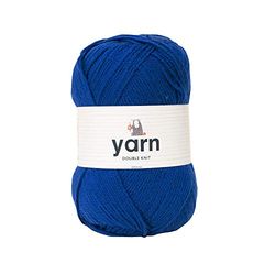 Korbond Double-Knit Acrylic fio de malha dupla, 100 g, acrílico, azul (azul real), 1 bala, 290