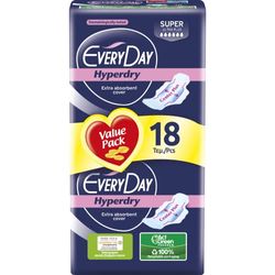 EveryDay Hyperdry Assorbenti Ultra, Lungo con Ali, Filtrante Iper Asciutto e Ultra Assorbente, 18 Unità