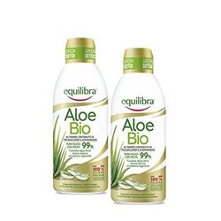 Equilibra Integratori Alimentari, Aloe Bio, Aloe Vera Puro Succo con Polpa 99%, Aloin Free, 100% Filiera Italiana Biologica, Vegan, Naturalmente Privo di Lattosio, Senza Glutine, 2 Pezzi da 750 ml