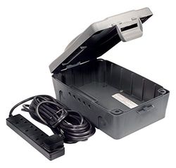 Masterplug WBXBFG10B-MP Caixa resistente às intempéries, com 4 socket 10 m, extensão de lente, cinzento escuro