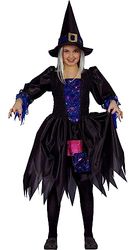 Witch of the Night costume disguise fancy dress girl (Size 4-6 years)