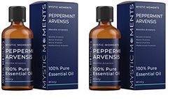 Mystic Moments | Peppermint Arvensis Essential Oil 100ml - Pure & Natural Oil for Diffusers, Aromatherapy & Massage Blends Vegan GMO Free (Pack of 2)
