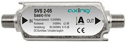 Axing SVS 2-05 - Amplificador multibanda para sinais combinados de terrestre e satélite com canal retorno (15 dB, 85-2200 MHz) cor prateada