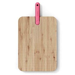 Trebonn - Artù Integrated Knife Bread, Planche à découper en bambou avec couteau à pain scié, 43 x 24 x 2,2 cm. pour pain, pizza, fougère, et autres produits 1120101
