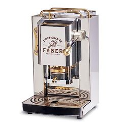 FABER COFFEE MACHINES | Modello Pro Total Inox Deluxe | Macchina caffe a cialde ese 44mm | Pressacialda in ottone regolabile | elettrovalvola di serie (OTTONE)