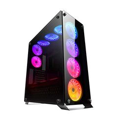 CTesports Orion Case Gaming Full Tower med 4 paneler i härdat glas, utrymme för 12 120 mm fläktar