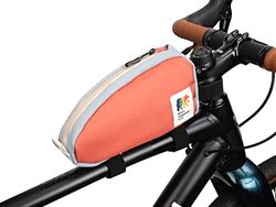 Oso Supply Co - Sac de vélo Top Tube, Sac et Pochette pour Cadre Avant de vélo, Parfait pour Ranger Les Accessoires de vélo, Fermeture éclair étanche et Pochette (Orange brûlé)