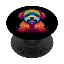 Arte pop de perro Bichon Frise PopSockets PopGrip Intercambiable