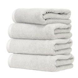 Ruggeri - Set of 4 Guest Towels 40 x 50 cm - 100% Pure Cotton Extra Soft - Let's Color! Collection (White)
