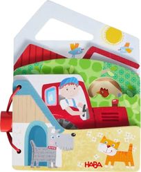 HABA - Livre en Bois pour bébé Tracteur - Bois PEFC - Cadeau bébé - 10 Mois et Plus - 306788