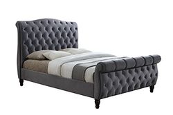 Colorado Chesterfield Sleigh Grey Fabric 6FT 180cm Super King Size Bed Frame
