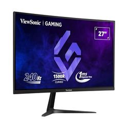 Viewsonic VX2719-PC-MHD 68,6 cm (27 tum) böjd spelskärm (Full HD, Adaptive Sync, 1 ms, 240 Hz, HDMI, DP, låg ingångsnivå, högtalare) svart