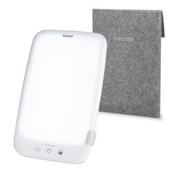 Beurer TL 35 Lampada SAD che simula luce diurna, con 3 temperature di colore per ritmo giorno-notte, 10.000 Lux, prodotto medicale, base rimovibile, bianco