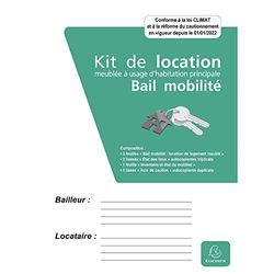 Exacompta - Réf. 63E - Kit de location - bail mobilité - 3 feuilles"Bail mobilité" - 2 liasses"Etat des lieux" - 1 feuille"Inventaire et état du mobilier - 1 liasse"Acte de caution"