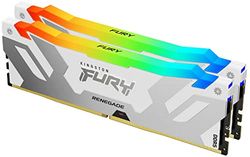 Kingston FURY Renegade White RGB XMP 64GB 6400MT/s DDR5 CL32 DIMM Desktop Gaming Memory (Kit of 2) - KF564C32RWAK2-64