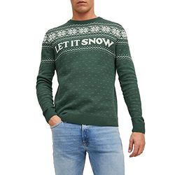 JACK & JONES JORXMAS Gebreide trui met ronde hals, Trekking Green, L