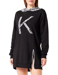 KENDALL & KYLIE K & K W Zebra B&W Hoody SWEATDRESS KKW3711665 Casual Dress, Zwart, S Vrouwen