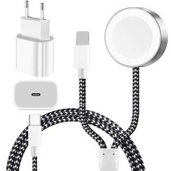 Augley 2 in 1 per Apple Watch e iPhone cavo di ricarica da 5,0 ft con adattatore USB C da 20 W per iWatch serie SE/8/7/6/5/4/3/2/1 e iPhone, Travel Essentials