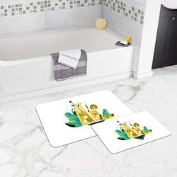 Bonamaison Tappetino da Bagno Zerbino Set, Multicolore, 50 x 80 cm, 2 unità