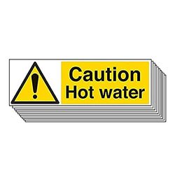 VSafety Lot de 10 avertissements de température pour eau chaude 300 x 100 mm