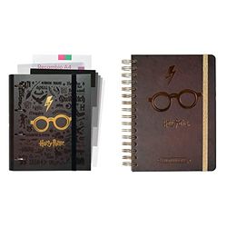 Grupo Erik - Carpeblock 4 anillas Gafas, Harry Potter, A4 (26x32 cm) CBK0068 + ERIK - Cuaderno de notas A5, Bullet Journal Harry Potter Glasses (15,6x21,6 cm)