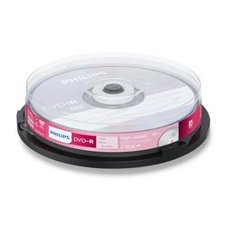 Philips DVD-R High-speed (4.7 GB /120 minuten video, 1-16x snelheid, 10 stuks Spindel)