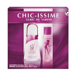 ULRIC DE VARENS - Coffret Parfum Femme Chic-Issime - Eau de Parfum 75 ml + Déodorant Spray 125 ml - Floral Blanc - Made in France
