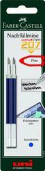 Faber-Castell 147497 Signo 207 - Recambios de bolígrafo, trazo de 0,4 mm, 2 unidades, color azul