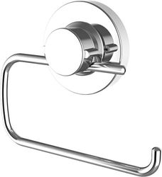 Cornat T340261 Style-Portarrollos de Papel higiénico 3 en 1 (3 Opciones de fijación Diferentes con Ventosa, Almohadilla Adhesiva y Taladro, sin Tapa, Cromado), Cromo (Brillante)