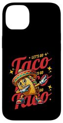 Let's Go Taco Mascot - Funny Patriotic Taco Tariff Humor Pun Case for iPhone 14 Plus