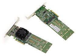 KALEA-INFORMATIQUE M2 PCIe 3.0 x8-controllerkaart voor 4 M.2 NVMe M Key SSD's. PLX PEX 8747 chipset