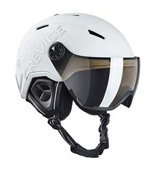 BLACK CREVICE Casco da sci Vail I Casco da sci con visiera stile pilota in diversi colori I Casco da sci per Uomo & Donna I Casco da sci in policarbonato I Casco traspirante I Regolabile (M (55-58 cm), opaco bianco/argento)