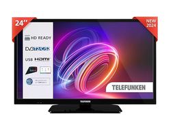 TELEFUNKEN TV 24" HD Ready 24TENSNVZ, TV LED 24 Pollici, Digitale DVB-T2/C/S2, USB, HDMI, uscita audio digitale, uscita SCART, Hotel Mode, 2024