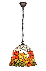 Tiffan y luz Bell ophanging, 30 cm, ketting 1 x 60 W, E-27, meerkleurig