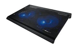 Trust Azul - Base de refrigeración para portátiles (Dos Ventiladores), Negro