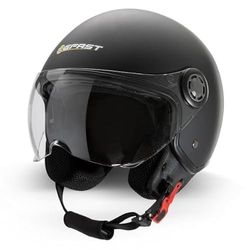 Befast | Rapid II - Casco Jet Omologato con Doppia Visiera in Policarbonato, Casco Scooter con Occhialino Parasole, Casco Moto Jet con Interni Traspiranti e Anallergici, Colore Nero Opaco