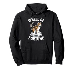 Wheel Of Fortune Cat On Robot Vacuum Cleaner Cat Pullover Hoodie