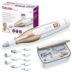 Beurer MP 64 Ponceuse pour ongles, kit de soin des ongles électrique avec batterie, 10 accessoires pour le soin des ongles pour de belles mains et de beaux pieds, avec éclairage LED