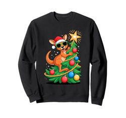 Christmas Tree Kangaroo Sunglasses Kangaroos Sweatshirt