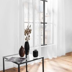 douceur d'Intérieur Lissea Cortina com argolas integradas, poliéster, cor branca, tamanho: 140 x 240 cm