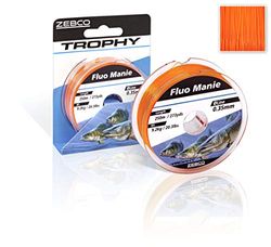 Zebco Quality Trophy Manie - Filo da pesca monofilamento, linea all-round, 0,25 mm, 5 kg, colore: rosso fluo