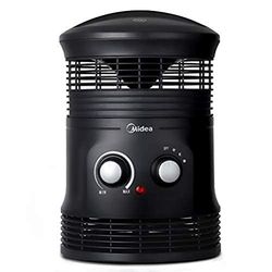 Midea NF18-17PA 1800W mini-ventilatorkachel met 360° brede oscillatie, 2 warmtestanden, programmeerbare thermostaat, stille verwarming, ventilatorkachel, zwart