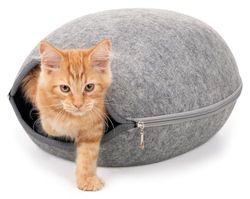 TRIXIE 36316 Moon Soft Cat Cave, feltro, 40 × 24 × 46 cm, Grigio Chiaro