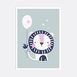 KEEDDO Kinderdecoratie folie A4 - leeuw met wereldbol 21x30 cm