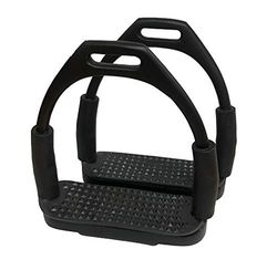 Rhinegold Black Flexi Stirrup Irons-5.1/2 Planchas de estímulo, Negro