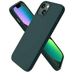 Atiyoo Soft IPhone 13 Silicone Phone Case, Anti Scratch and Drop Protection Phone Case, Silicone Upgraded Phone Case, Slim Shockproof Phone 13 Case, 6.1 inch, Dark Green