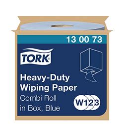 Tork Heavy-Duty Combi Rol Poetspapier Blauw W1/2/3, Absorberend, 1 x 500 vellen, 130073