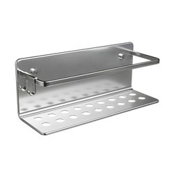 TATAY Badkamer mand Collectie Sereniteit, Gemaakt van Aluminium, Kleur Zilver. Afmetingen 12x30x10 cm
